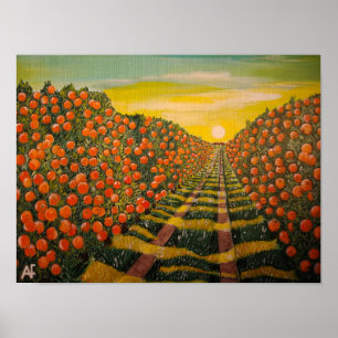 Poster Peinture Naranjas de Valencia par Alfred Fox