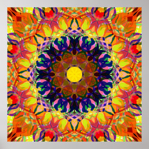 Poster Peinture numérique magnifique Abstrait coloré sac