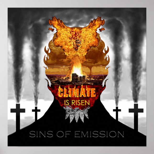 Poster Peinture numérique sur le changement climatique. (Devant)