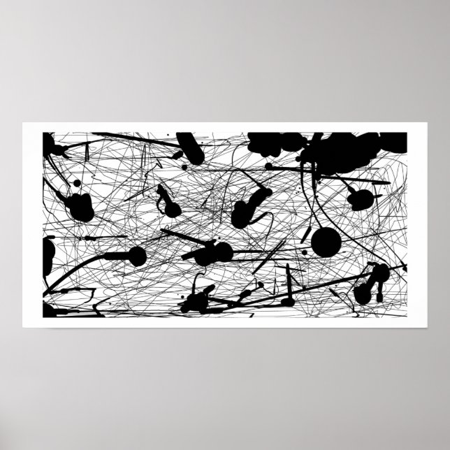 Poster Peinture originale en tache noire (Devant)