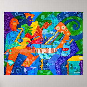 Poster Peinture originale "réunissez cannelure" par