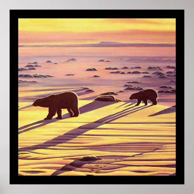 Poster Peinture Ours Polaire Faune Décor Maison (Devant)