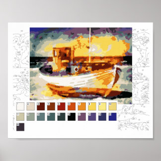 Poster Peinture par chiffres (plan ci-dessous) : B