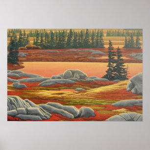 Poster Peinture paysagère canadienne Ours Imprimer