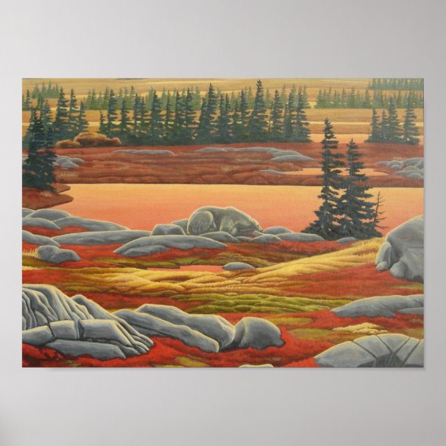 Poster Peinture paysagère canadienne Ours Imprimer (Devant)