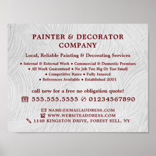 Poster Peinture, peintre et décorateur blanc