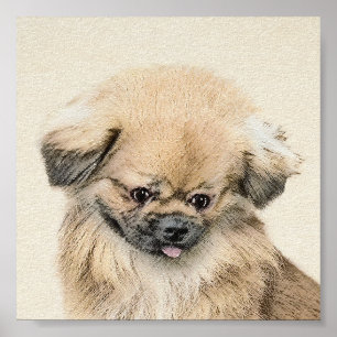 Poster Peinture Pekingese - Cute Original Chien Art