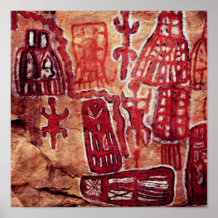 Poster Peinture préhistorique de roche