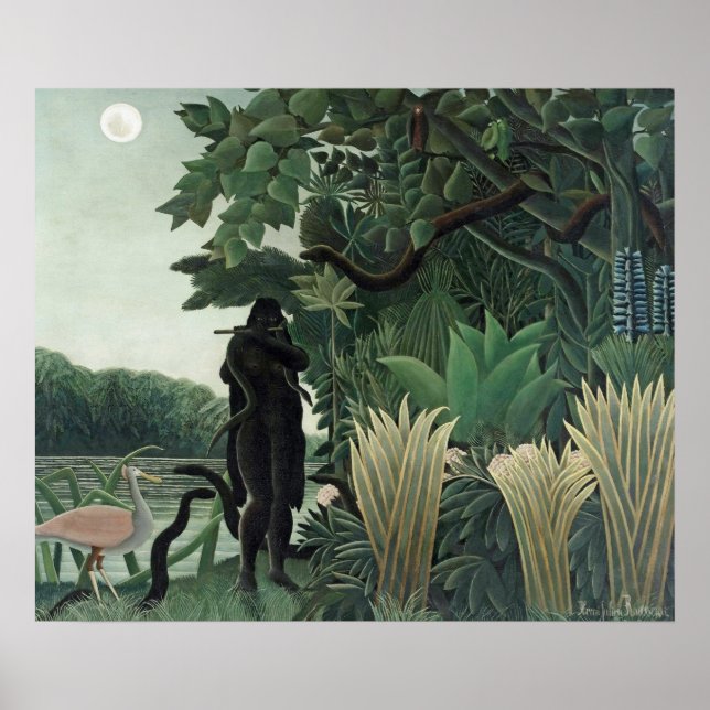Poster Peinture Rousseau Snake Charmer (Devant)
