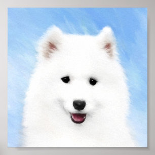 Poster Peinture Samoyed Puppy - Jolie Art Original Chien