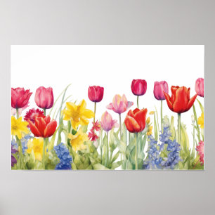 Poster Peinture sur fleur de tulipe