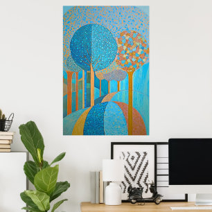 Poster Peinture sur les arbres d'art moderne
