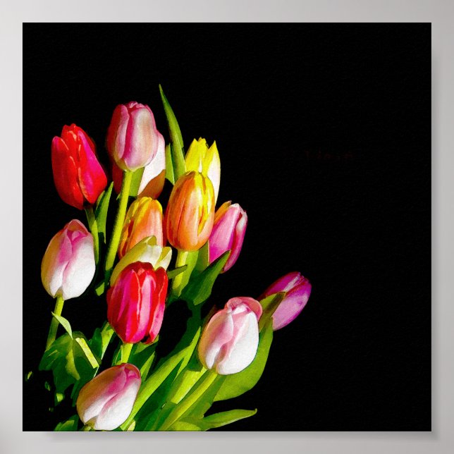 Poster Peinture Tulip - Art Fleur original (Devant)