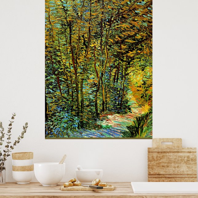 Poster Peinture Van Gogh, Un sentier dans les bois (Cuisine)