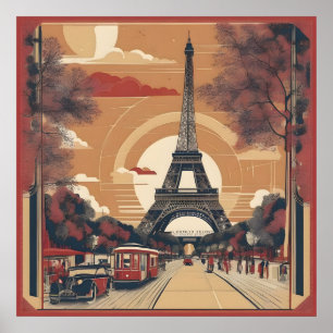 Poster Peinture vintage à Paris