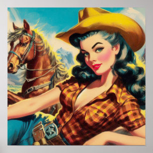 Poster Peinture vintage pour fille