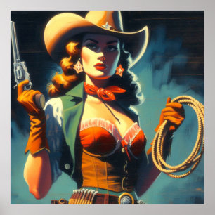 Poster Peinture vintage pour fille