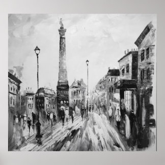 Poster Peintures artistiques en noir et blanc.