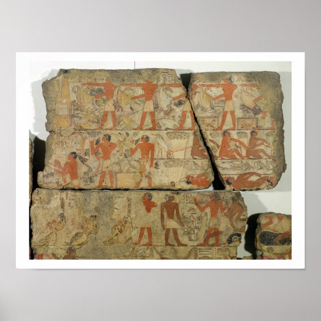 Poster Peintures du Tombeau de Metjetji, de Saqqara, (Devant)