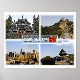 Poster Pékin - Chine - Mosaïque -