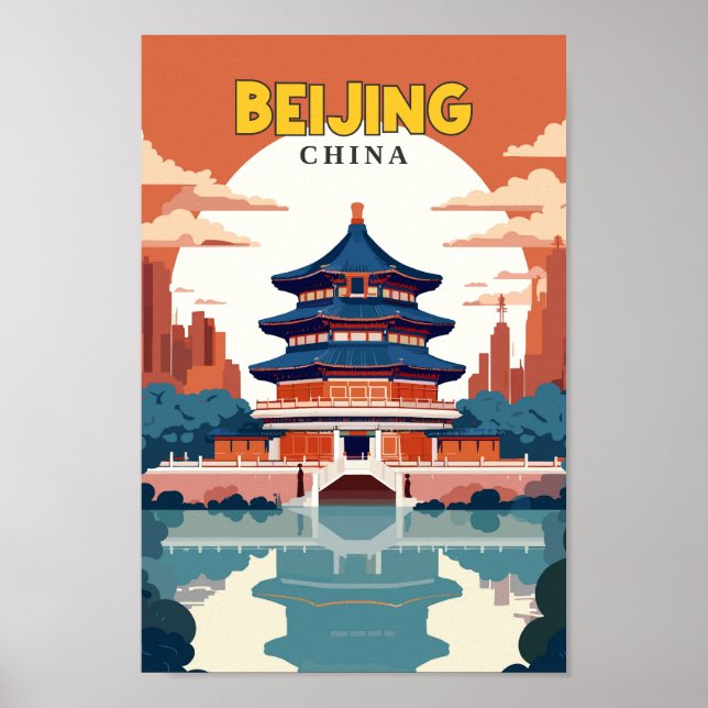 Poster Pékin Chine Travel Art Vintage (Devant)