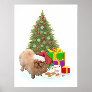 Poster Pékinois Noël