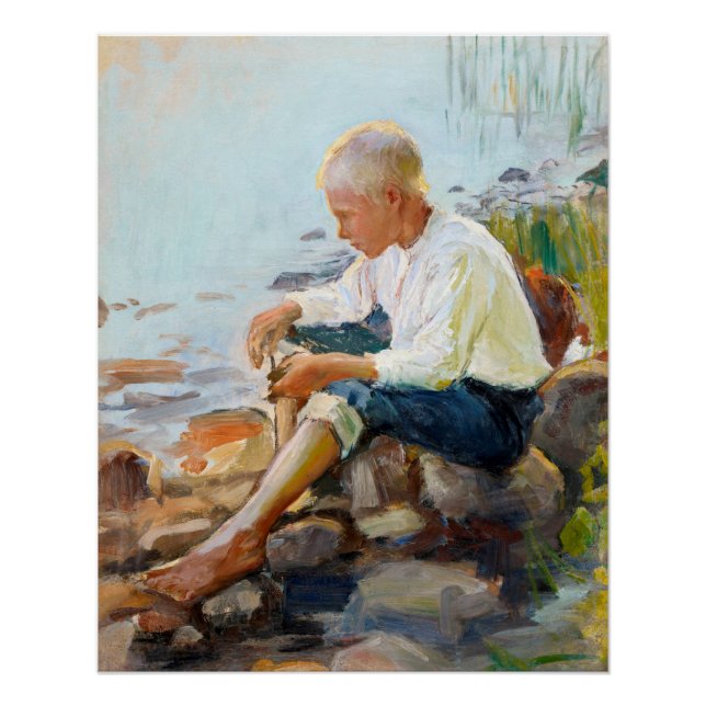 Poster Pekka Halonen, Garçon sur le rivage CC0171 Finland (Devant)