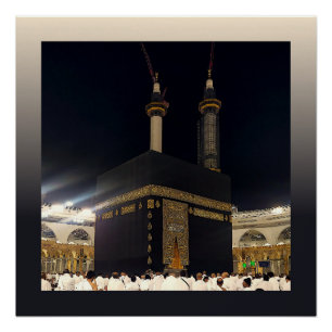 Poster Pèlerins du Hadj à Fajr, Kaaba, La Mecque, Arabie 