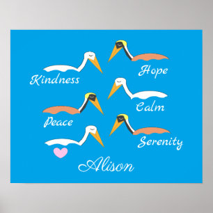 Poster Pélicans en méditation