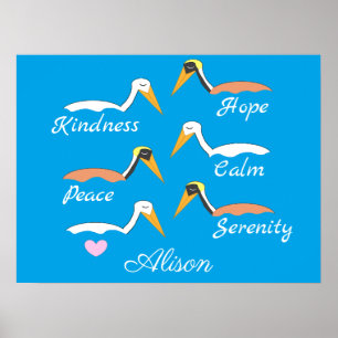 Poster Pélicans en méditation