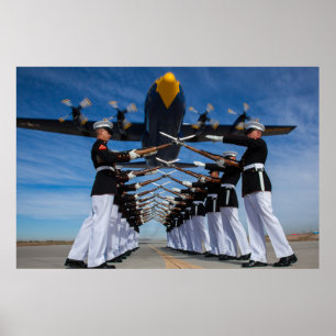 Poster Peloton silencieux de foret de Marine Corps