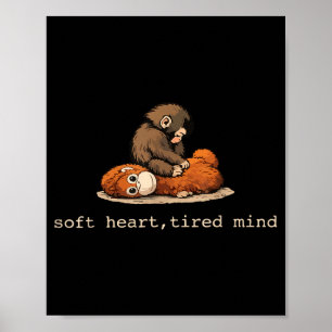 Poster Peluche de singe punch mignon bébé singe avec pelu