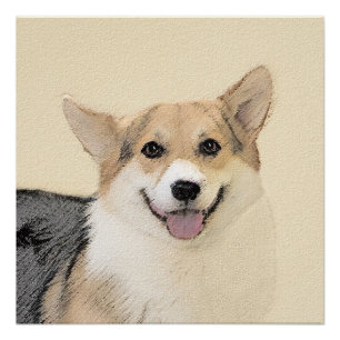 Poster Pembroke Welsh Corgi Peinture - Art Chien original