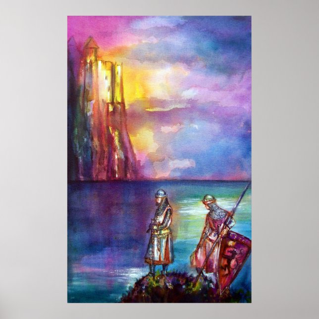 Poster PENDRAGON Chevaliers médiévaux, Coucher de soleil  (Devant)