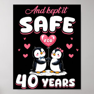 Poster Pengouins couples pour 40 ans de mariage