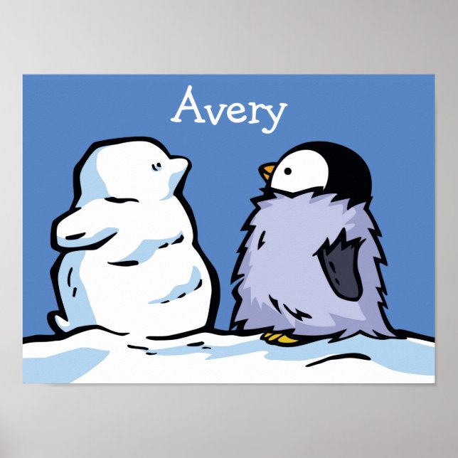 Poster Penguin Chick Snow (Devant)