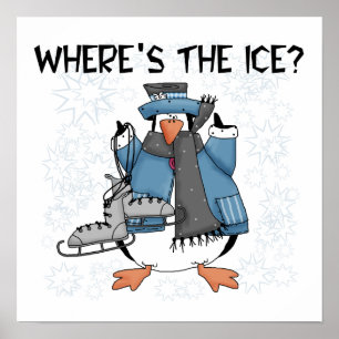 Poster Penguin Ice Skating Tshirts and Gifts