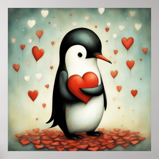 Poster Penguin Love 1 (Devant)