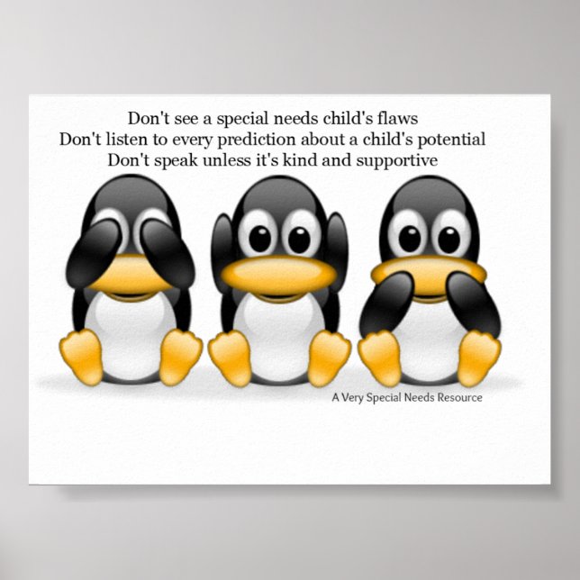Poster Penguin pour besoins spéciaux (Devant)