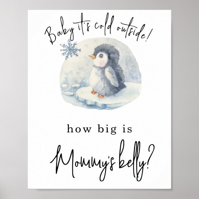 Poster Penguin - Quelle taille fait le ventre de maman ? (Devant)