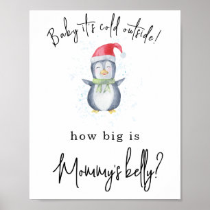 Poster Penguin - Quelle taille fait le ventre de maman ?