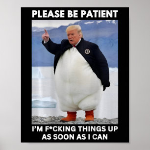 Poster Penguins contre les tarifs douaniers Mains de prot