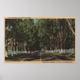 Poster Peninsula Highway US 101 El Camino Real View