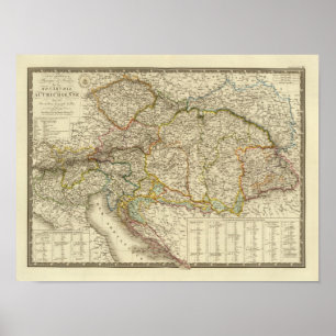 Poster Péninsule balkanique centrale Autriche Hongrie