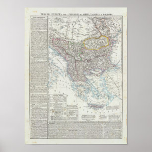Poster Péninsule balkanique, Turquie, Serbie, l'Europe