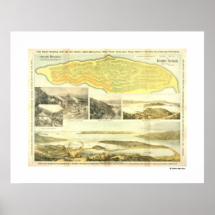 Poster Péninsule du Belvedere, Comté de Marin, vers 1890.