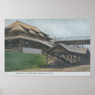 Poster Penn Railroad Station Phoenixville PA