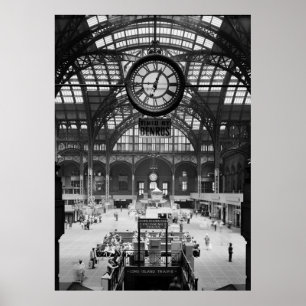 Poster Penn Station New York City Vintage Circa 1900
