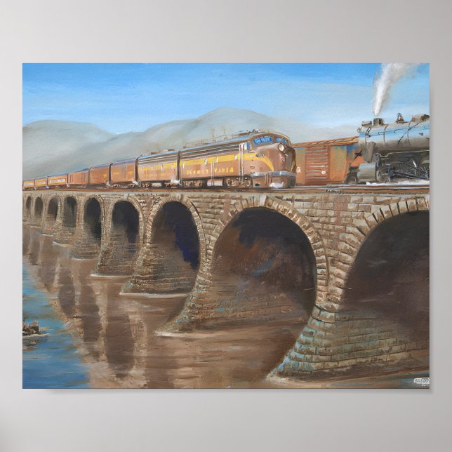 Poster Pennsylvania Railroad sur le Rockville Bridge Post (Devant)
