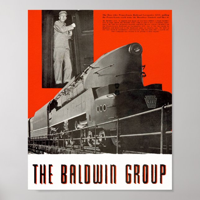 Poster Pennsylvania Railroad T1 Locomotive 6111 (Devant)
